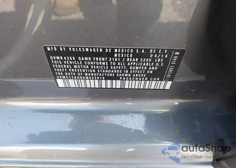 2016 Volkswagen Golf Sportwagen Tsi S 4-Door from USA, damaged, VIN 3VWC17AU8GM522819